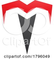 Red And Black Letter T Icon With Pointy Tips
