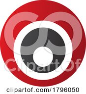 Poster, Art Print Of Red And Black Letter O Icon With Nested Circles