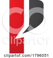 Poster, Art Print Of Red And Black Letter P Icon With A Bold Rectangle