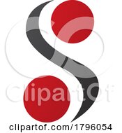 Poster, Art Print Of Red And Black Letter S Icon With Spheres