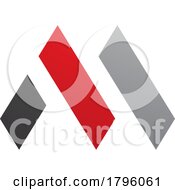 Poster, Art Print Of Red And Black Letter M Icon With Rectangles