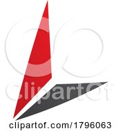 Poster, Art Print Of Red And Black Letter L Icon With Triangles