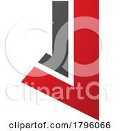 Poster, Art Print Of Red And Black Letter J Icon With Straight Lines