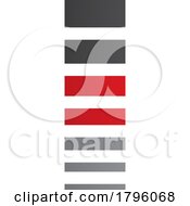 Poster, Art Print Of Red And Black Letter I Icon With Horizontal Stripes