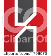 Poster, Art Print Of Red And Black Letter H Icon With Vertical Rectangles