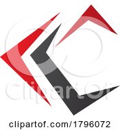 Red And Black Letter C Icon With Pointy Tips