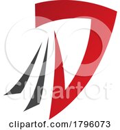 Poster, Art Print Of Red And Black Letter D Icon With Tails