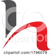 Poster, Art Print Of Red And Black Letter H Icon With Round Spiky Lines