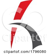 Poster, Art Print Of Red And Black Letter H Icon With Spiky Lines