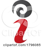 Poster, Art Print Of Red And Black Swirly Letter I Icon