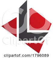 Poster, Art Print Of Red And Black Trapezium Shaped Letter L Icon