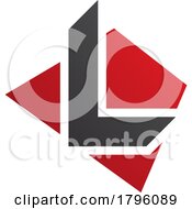 Red And Black Trapezium Shaped Letter L Icon