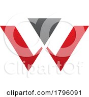 Poster, Art Print Of Red And Black Triangle Shaped Letter W Icon