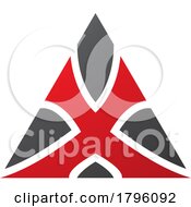 Red And Black Triangle Shaped Letter X Icon
