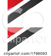 Poster, Art Print Of Red And Black Triangular Flag Shaped Letter B Icon
