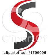 Red And Black Twisted Shaped Letter S Icon