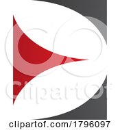 Poster, Art Print Of Red And Black Uppercase Letter E Icon With Curvy Triangles