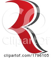 Poster, Art Print Of Red And Black Wavy Shaped Letter R Icon