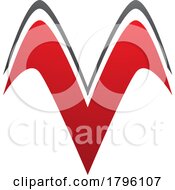 Poster, Art Print Of Red And Black Wing Shaped Letter V Icon