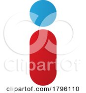 Red And Blue Abstract Round Person Shaped Letter I Icon