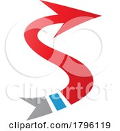 Poster, Art Print Of Red And Blue Arrow Shaped Letter S Icon