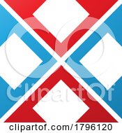 Red And Blue Arrow Square Shaped Letter X Icon