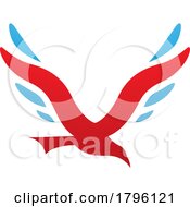 Red And Blue Bird Shaped Letter V Icon