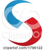 Poster, Art Print Of Red And Blue Blade Shaped Letter S Icon