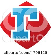 Red And Blue Bulged Square Shaped Letter R Icon