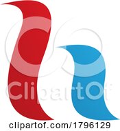 Poster, Art Print Of Red And Blue Calligraphic Letter H Icon