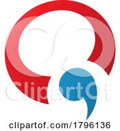 Poster, Art Print Of Red And Blue Comma Shaped Letter Q Icon