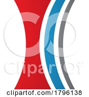 Red And Blue Concave Lens Shaped Letter I Icon