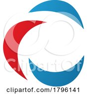 Poster, Art Print Of Red And Blue Crescent Shaped Letter C Icon