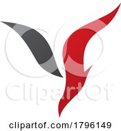 Red And Black Diving Bird Shaped Letter Y Icon