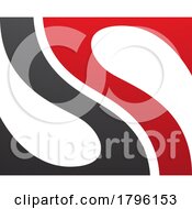 Poster, Art Print Of Red And Black Fish Fin Shaped Letter S Icon