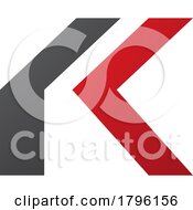 Poster, Art Print Of Red And Black Folded Letter K Icon