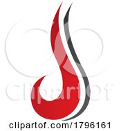 Poster, Art Print Of Red And Black Hook Shaped Letter J Icon