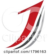 Poster, Art Print Of Red And Black Layered Letter J Icon