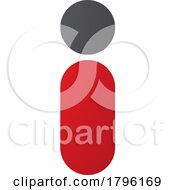Red And Black Abstract Round Person Shaped Letter I Icon