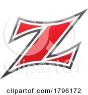 Poster, Art Print Of Red And Black Arc Shaped Letter Z Icon