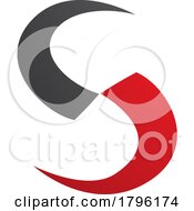 Poster, Art Print Of Red And Black Blade Shaped Letter S Icon