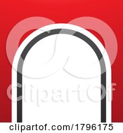 Poster, Art Print Of Red And Black Arch Shaped Letter N Icon