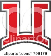 Poster, Art Print Of Red And Black Arch Shaped Letter U Icon
