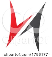 Poster, Art Print Of Red And Black Arrow Shaped Letter H Icon