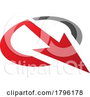 Red And Black Arrow Shaped Letter Q Icon