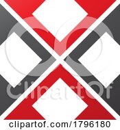 Poster, Art Print Of Red And Black Arrow Square Shaped Letter X Icon