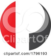 Poster, Art Print Of Red And Black Circle Shaped Letter P Icon