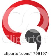 Poster, Art Print Of Red And Black Comma Shaped Letter Q Icon