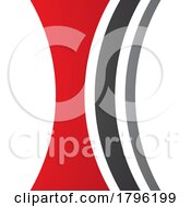 Red And Black Concave Lens Shaped Letter I Icon