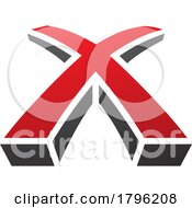 Poster, Art Print Of Red And Black 3d Shaped Letter X Icon